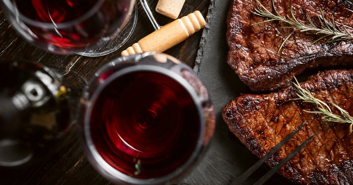 Steak and red wine